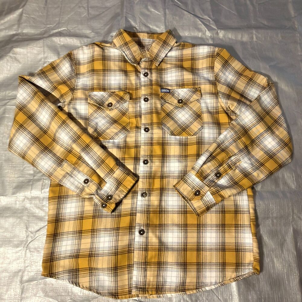 Dixxon Flannel Company The Lager Plaid Shirt Mens Size Medium Mustard Yellow Gol